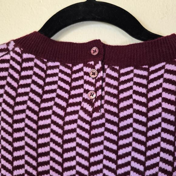 J.Crew Collection Cashmere Sweater Women's S Burgundy Herringbone Preppy Classic - Picture 11 of 12